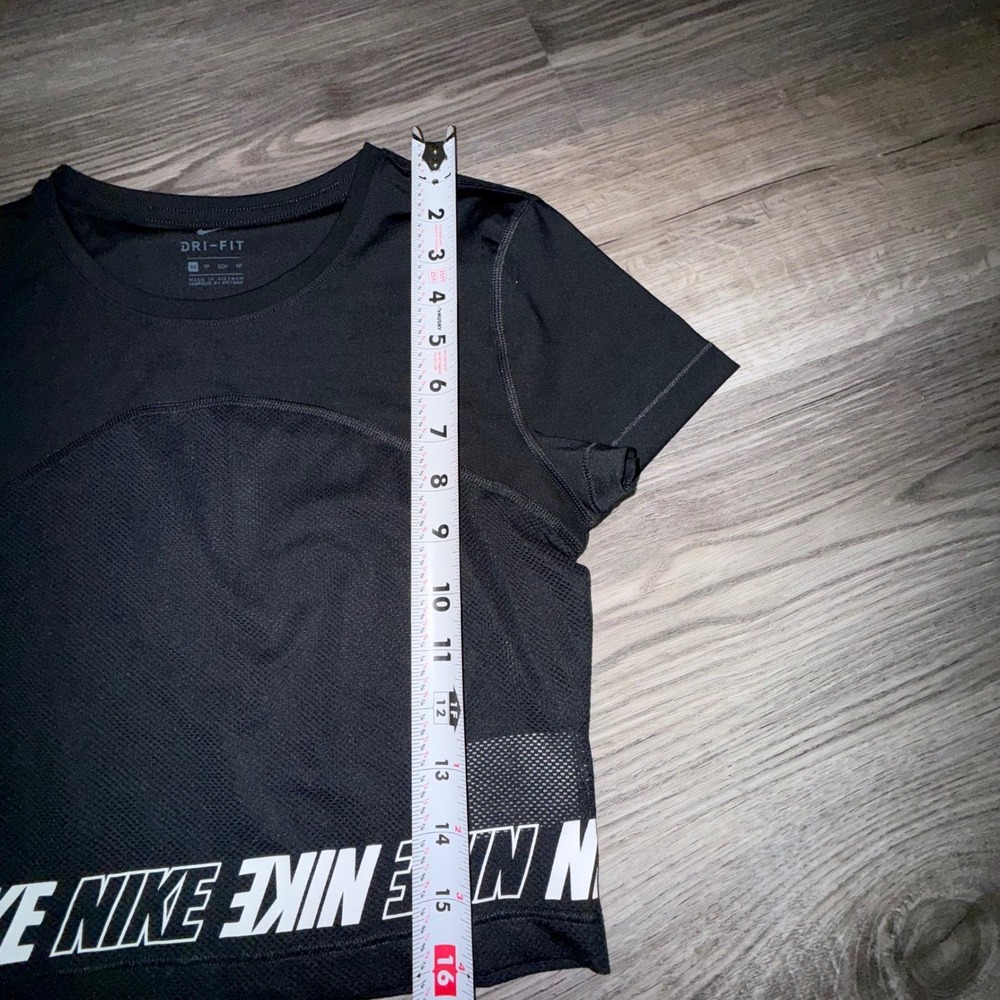 Nike Pro Set XS Black Dri-FIT Crop Top Leggings Mesh Logo Athleisure Gymwear - Picture 14 of 16